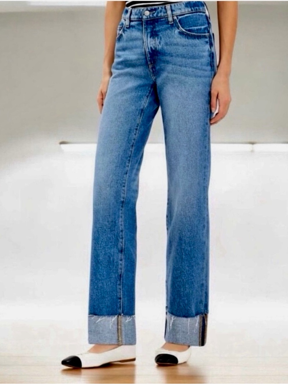 Loft Slouchy Boyfriend Cuffed Jeans